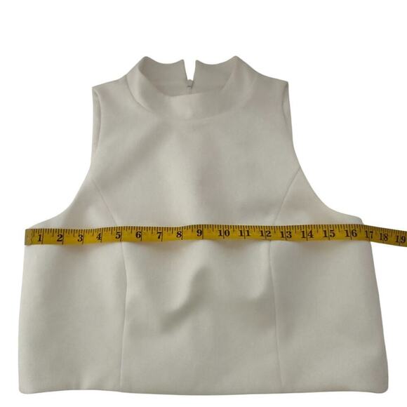 Black Halo Porcelain Juma Suit Top Only Sleeveless Cropped Mock Neck (8) - Picture 7 of 16